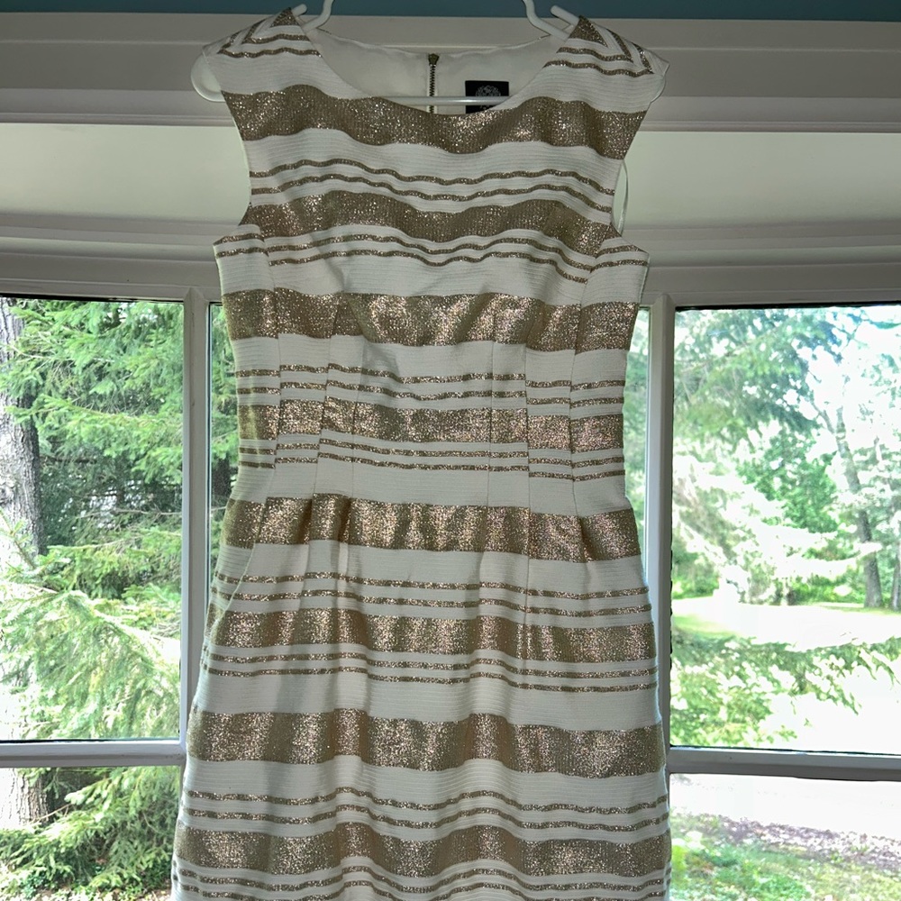 White and Gold Dress Size 4